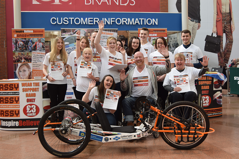 Adrian and the volunteers at the #SASSY launch