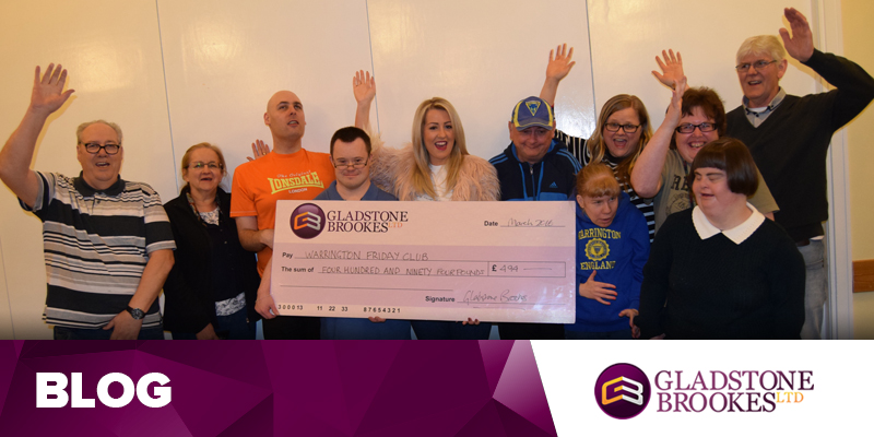 Warrington Friday Club receive the cheque