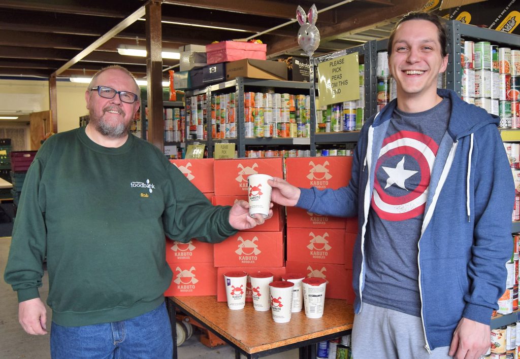 Nathan’s noodles go to local foodbank Gladstone Brookes